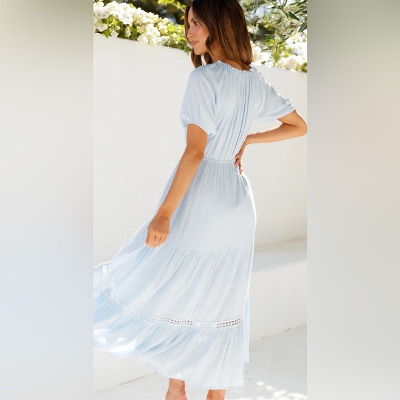 HELLO MOLLY HIGH ABOVE THE CLOUDS MIDI DRESS BLUE SIZE 6 - Picture 5 of 15